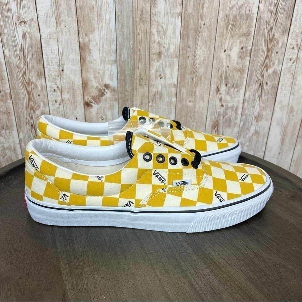 Vans Era Big Check Yolk Yellow Canvas Sneaker Size 11.5 Men - Picture 3 of 10